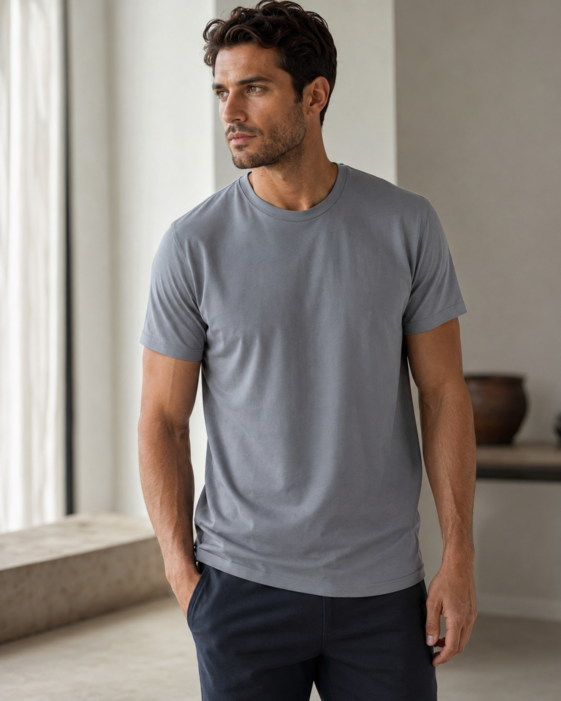 T-Shirt Erkek Gri - Hellest ürün fotoğrafı