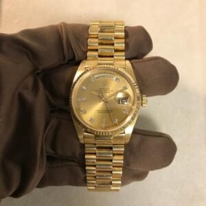 36mm Yellow Gold Champagne Diamond Dial President 18038