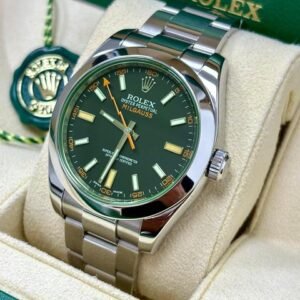 116400GV Black Dial Green Crystal + Box